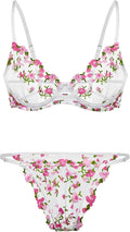 Sexy Floral Embroidered Mesh Sheer Underwire Lingerie Set
