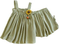 Women's Pajama Suit Cotton Crepe Suspenders Shorts Thin Cute Home Clothes Two-Piece Set Sleepwear