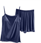 Suspender Short Home Suit for Women Fashion Loose Fit Lightweight Pajama Sets Elegant Casual Ruffle 2 Piece Pjs
