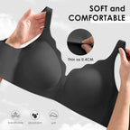 Seamless Wireless Bra for Women with Support - No Underwire Full Coverage Push Up Comfort Bras - Back Fat Smoothing