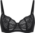 Women's Balconette Lace Bra Plus Size Sexy See Through Unlined Underwire Bras
