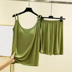 Generic Short Sets For Women Pajama Build In Bra Suspender Shorts Fashion Solid Soft Sleepwear Summer Comfy Home Loungewear