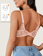 Lace Bras for Women Bralettes with Underwire Full Coverage Sexy Bra Everyday Lingerie NO Padded